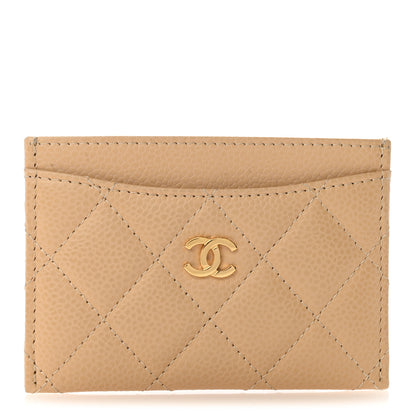 Chanel Caviar Quilted Card Holder Beige 1 of 11