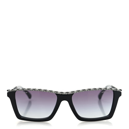 Chanel Acetate Metal Calfskin CC Square Sunglasses 5548-Q-A Black 2 of 6