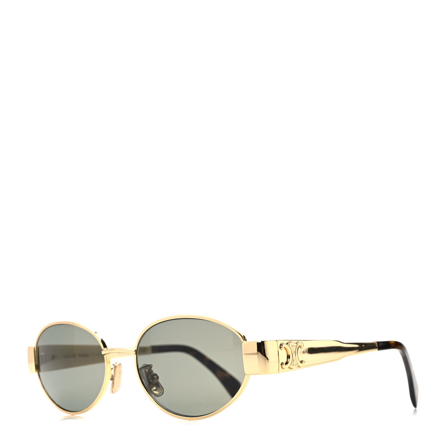 Celine Metal Triomphe 01 Sunglasses CL40235U Gold Green 1 of 7