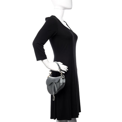Christian Dior Satin Crystal Mini Saddle Bag Blue Gray 2 of 8