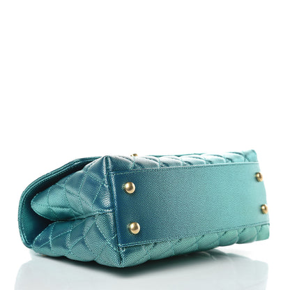 Chanel Metallic Caviar Quilted Mini Coco Handle Flap Blue 4 of 8
