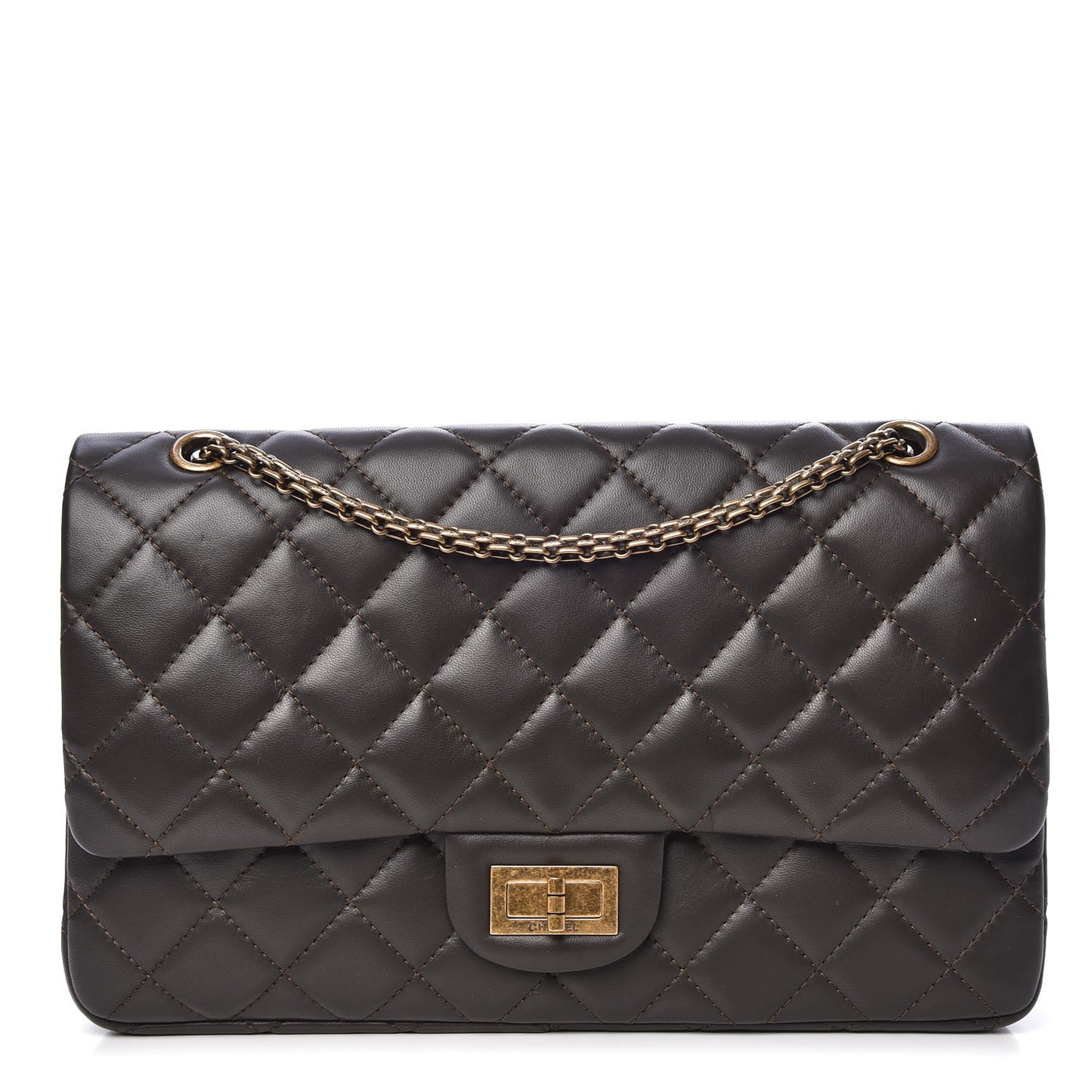Lambskin Quilted 2.55 Reissue 227 Flap Dark Khaki