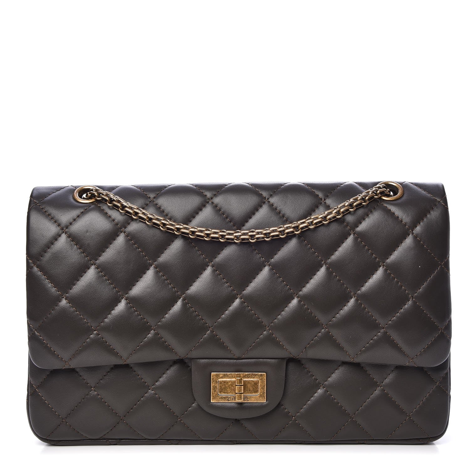 Chanel Lambskin Quilted 2.55 Reissue 227 Flap Dark Khaki 1 of 9