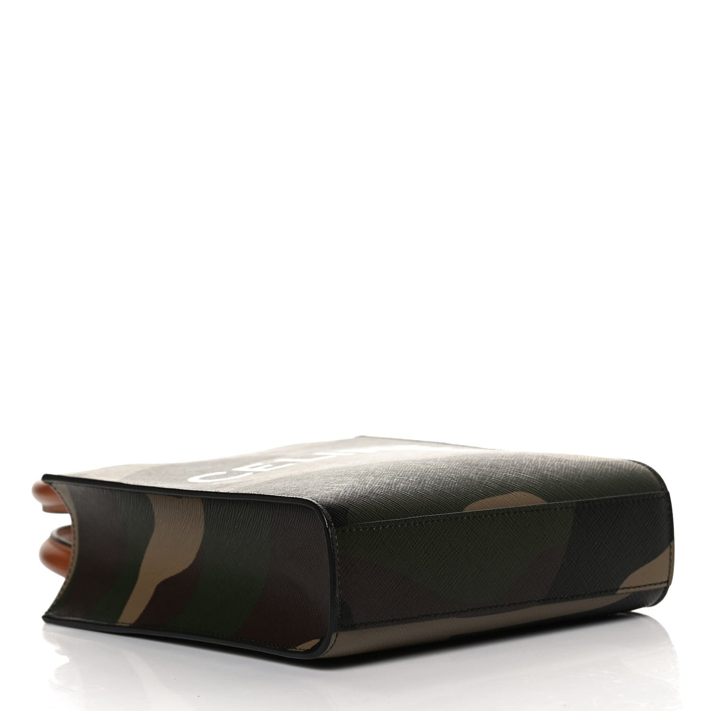 Canvas Calfskin Mini Vertical Cabas Khaki