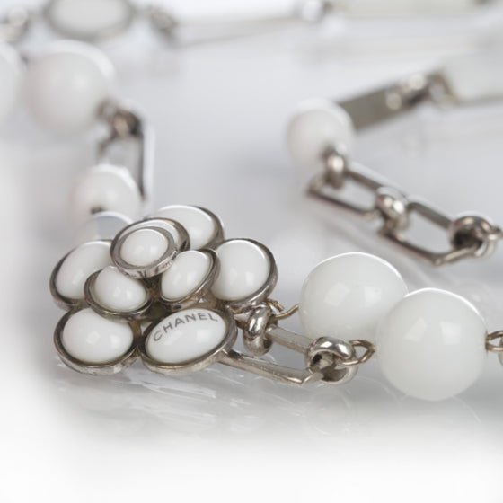 Chanel Camellia Chain Necklace White 4 of 6