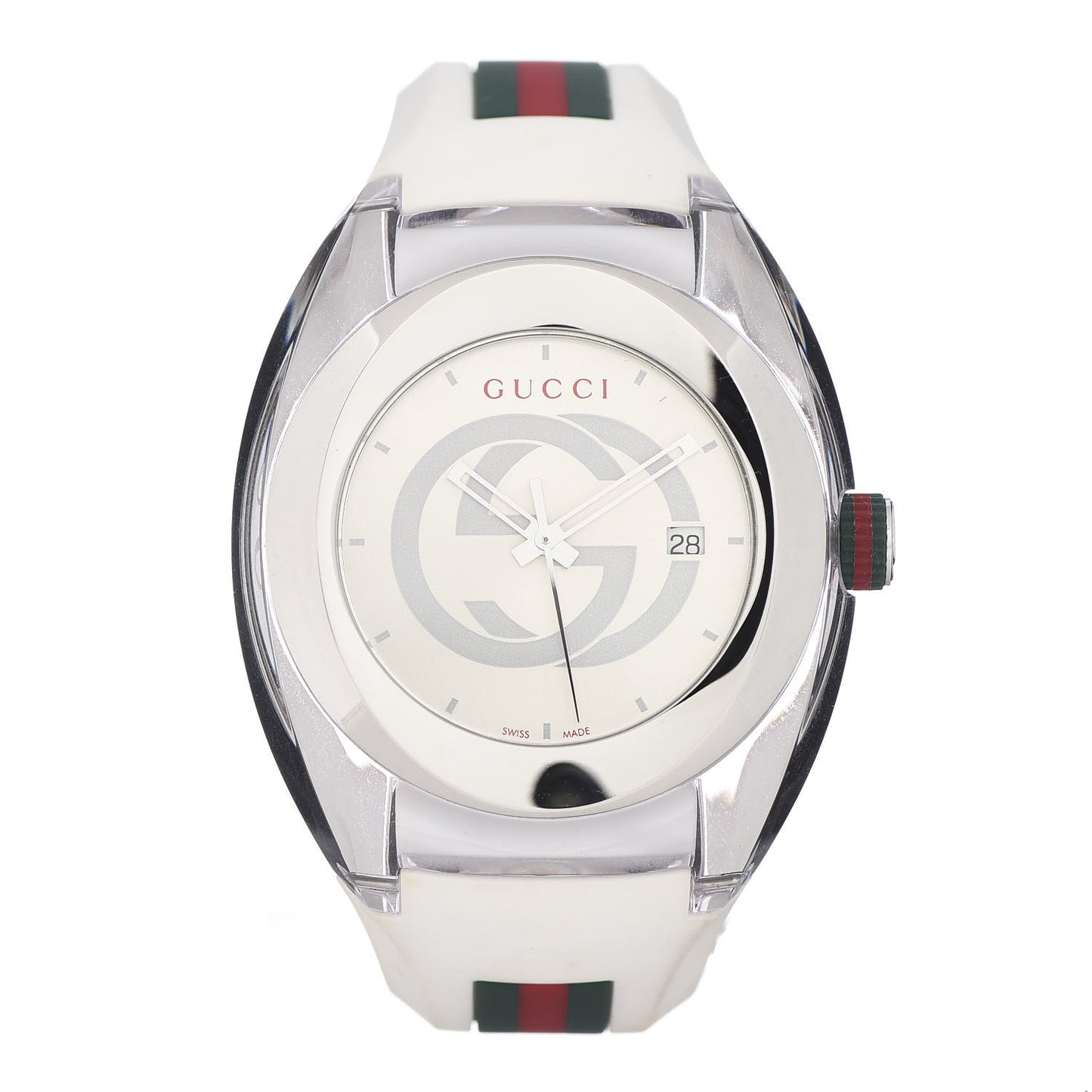 Stainless Steel Rubber 46mm Sync Web Quartz Watch White