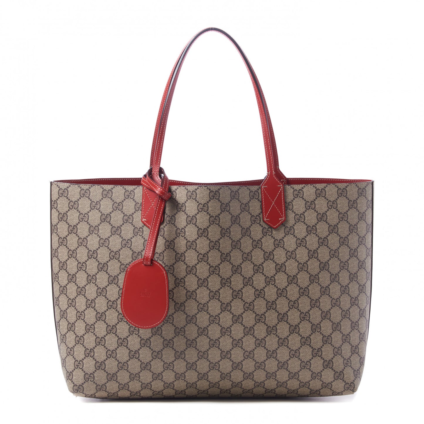 GG Supreme Monogram Medium Reversible Tote Beige Tobasco