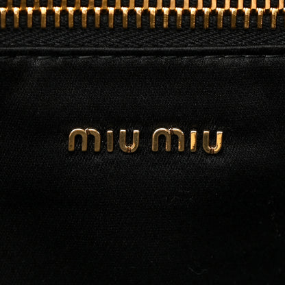 Miu Miu Softy Logo Embossed Chain Shoulder Bag Black 6 of 9