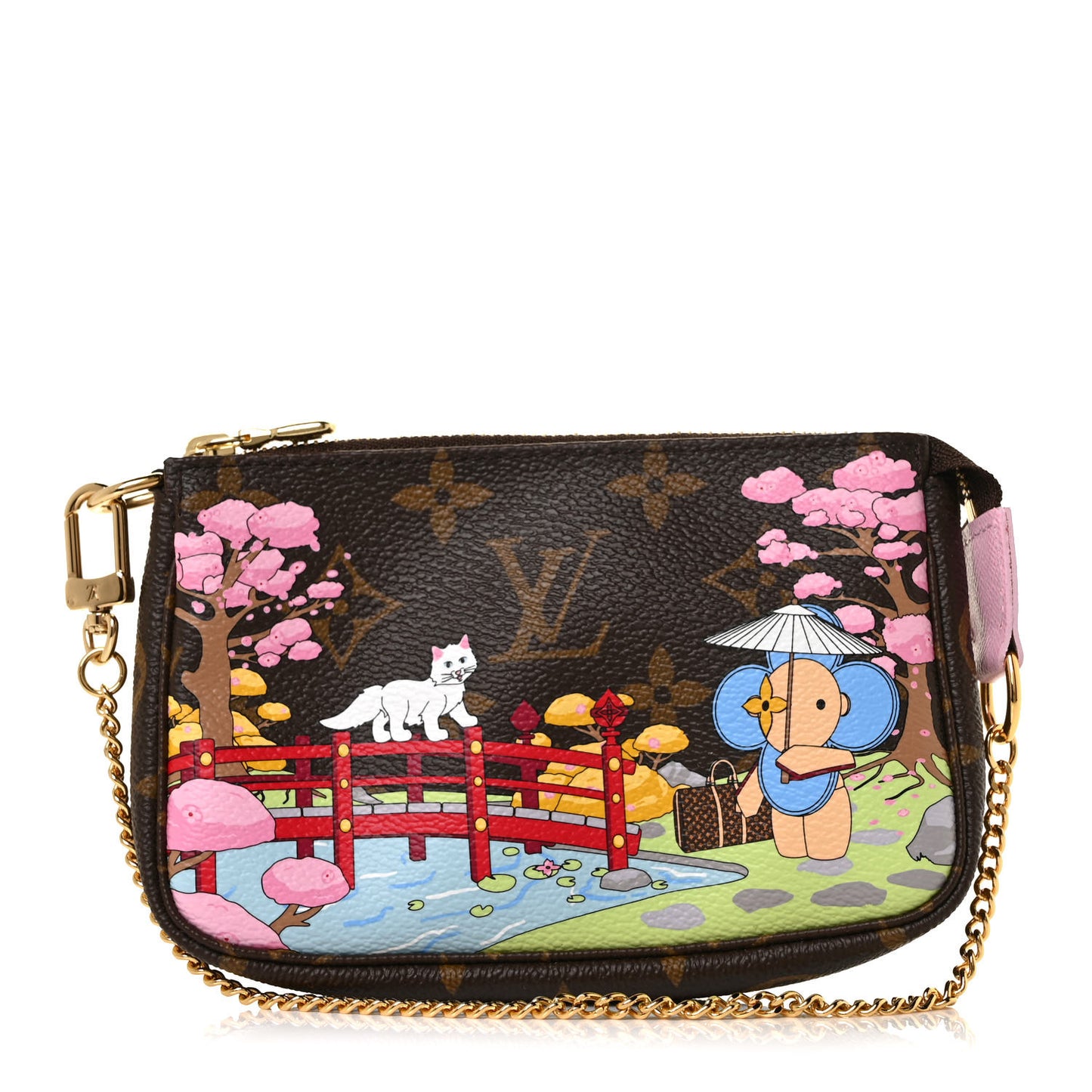 Monogram 2021 Christmas Animation Japanese Garden Mini Pochette Accessories Wisteria Pink