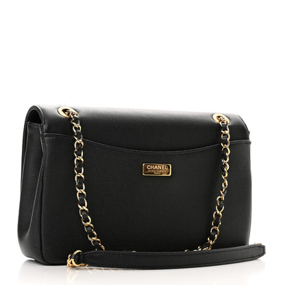 Chanel Grained Calfskin Embroidered Captain Gold Flap Bag Black 3 of 11