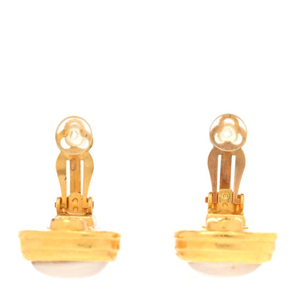 Chanel Pearl CC Dangle Clip On Earrings Gold 3 of 6