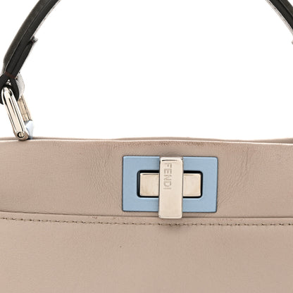 Fendi Nappa Colorblock Mini Peekaboo Iconic Satchel Grigio Polvere Carbone Bloody Mary 11 of 18
