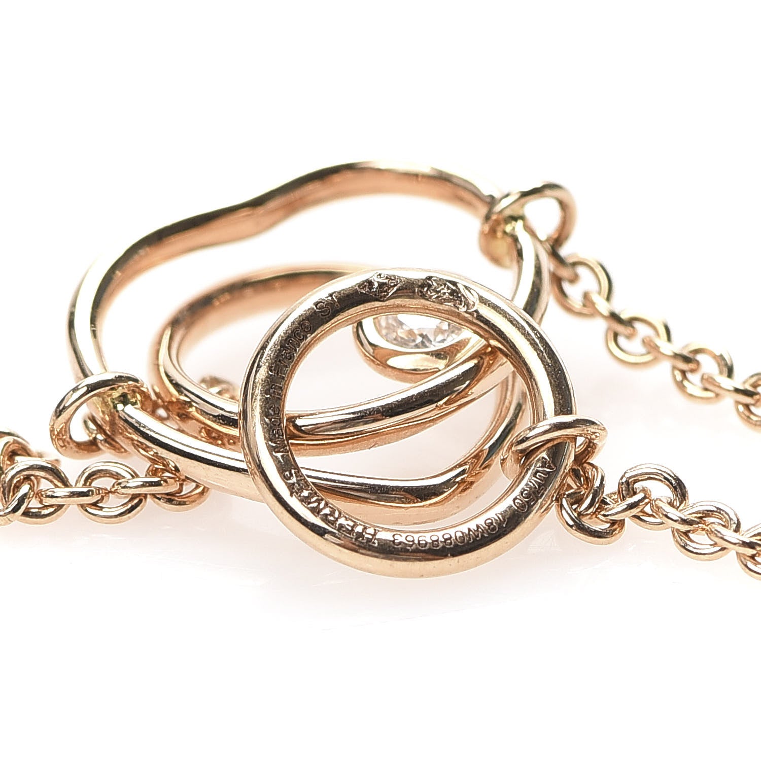 Hermes 18K Rose Gold Diamond TPM Vertige Coeur Bracelet ST 4 of 6