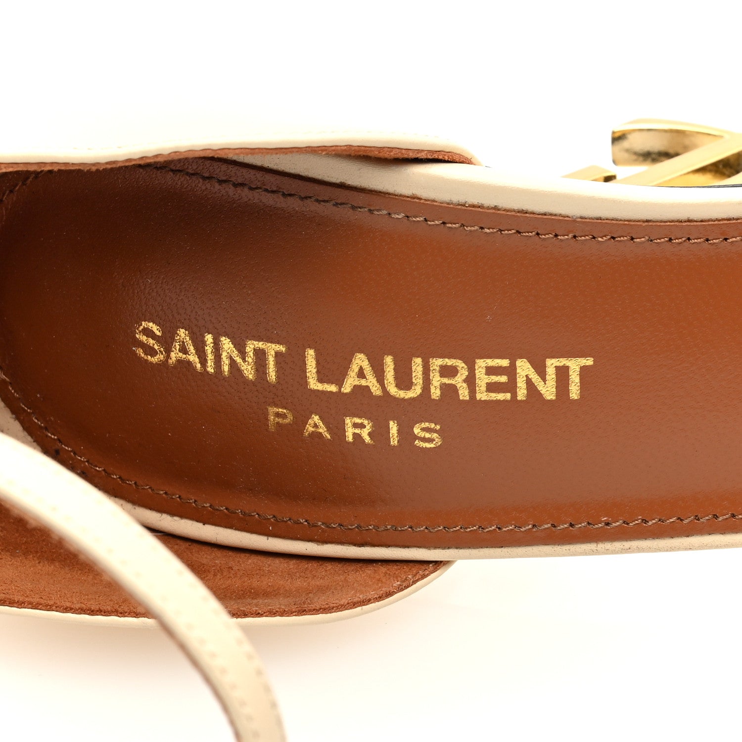 Saint Laurent Calfskin 110 Opyum Sandals 38.5 Real Beige 8 of 8