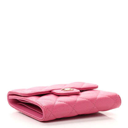 Chanel Caviar Quilted Compact Flap Wallet Pink 4 of 8