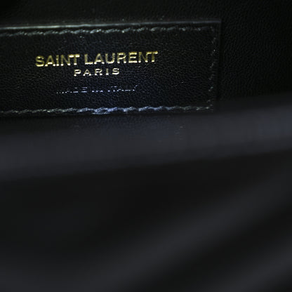 Saint Laurent Grain De Poudre Matelasse Chevron Medium Monogram Satchel Black 6 of 10