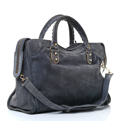 Balenciaga Baby Daim Suede Gold Metallic Edge Hardware City Gris Plomb 2 of 5