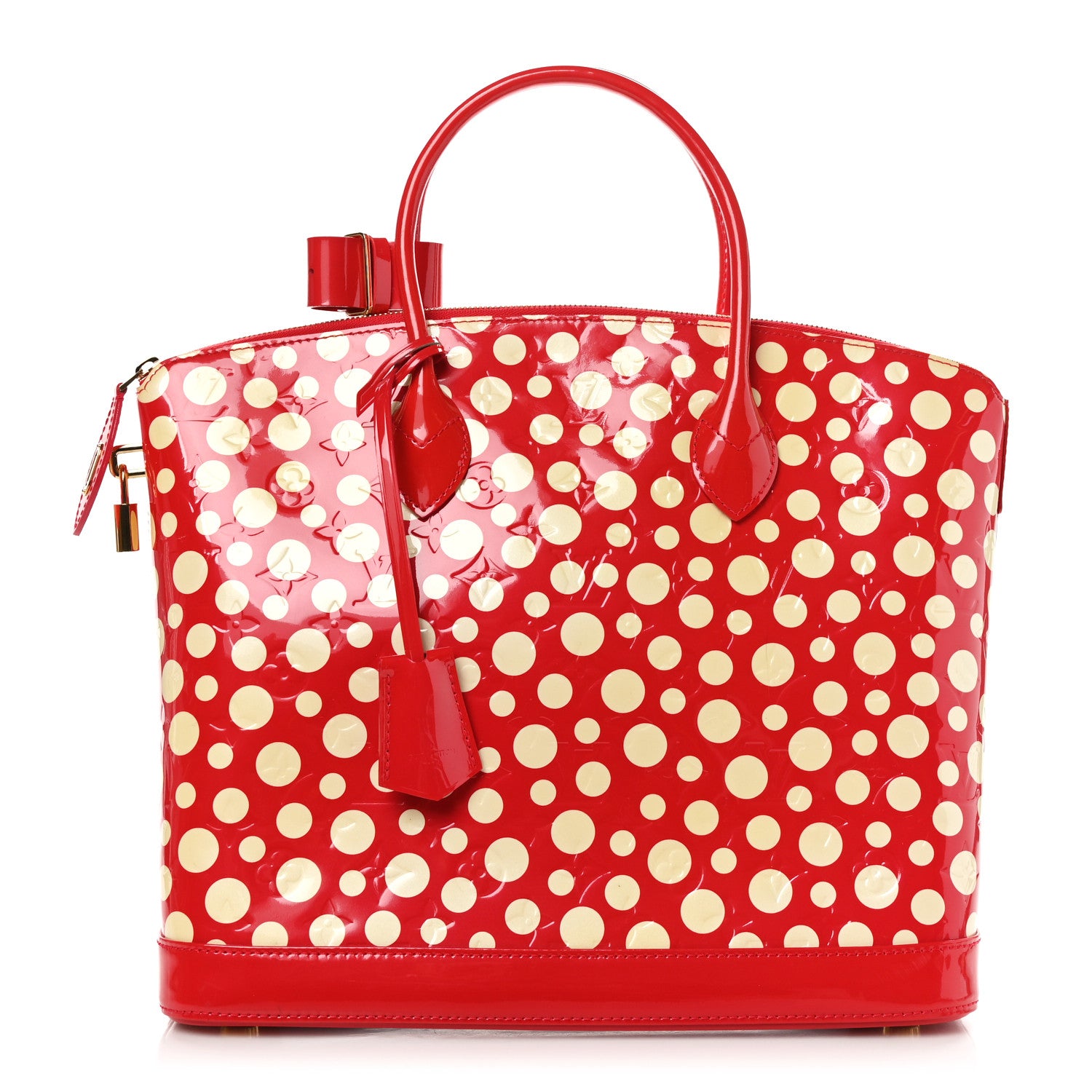 Louis Vuitton Vernis Kusama Infinity Dots Lockit MM Red 1 of 11