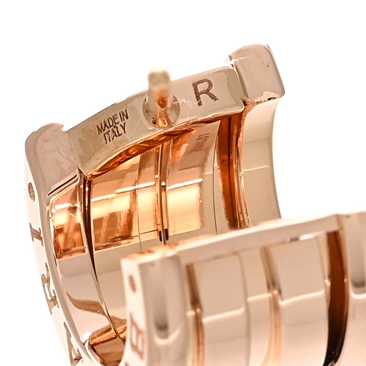 Bulgari 18K Rose Gold B.Zero1 Hoop Earrings 4 of 4