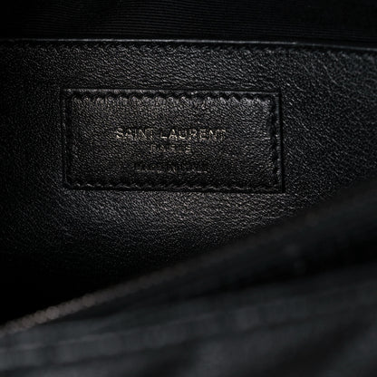 Saint Laurent Sheepskin Matelasse Chevron Monogram Large College Satchel Black 6 of 16
