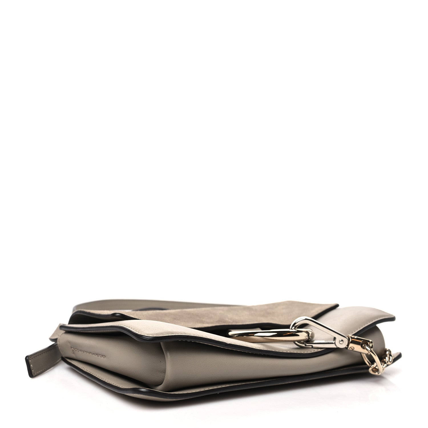 Chloe Suede Calfskin Small Faye Shoulder Bag Motty Grey 4 of 10