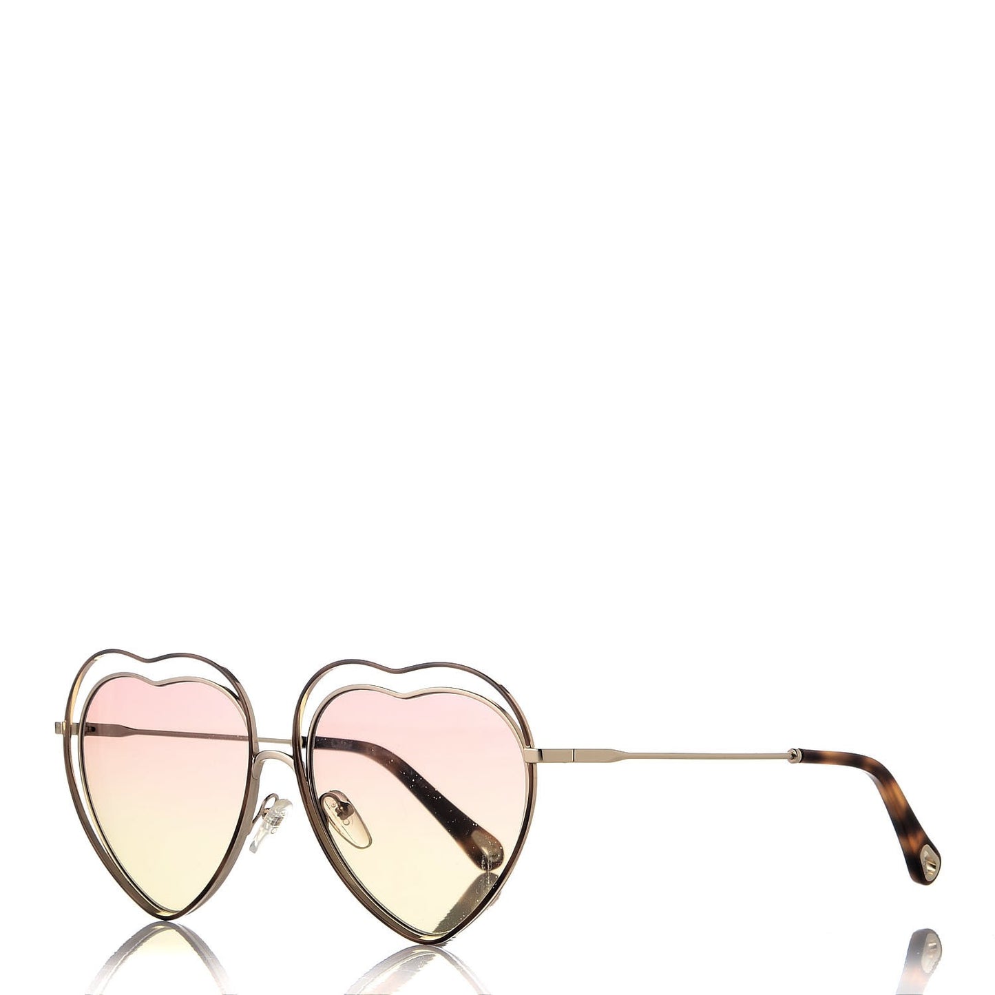 Metal Poppy Love Heart Sunglasses CE131S Havana Rose