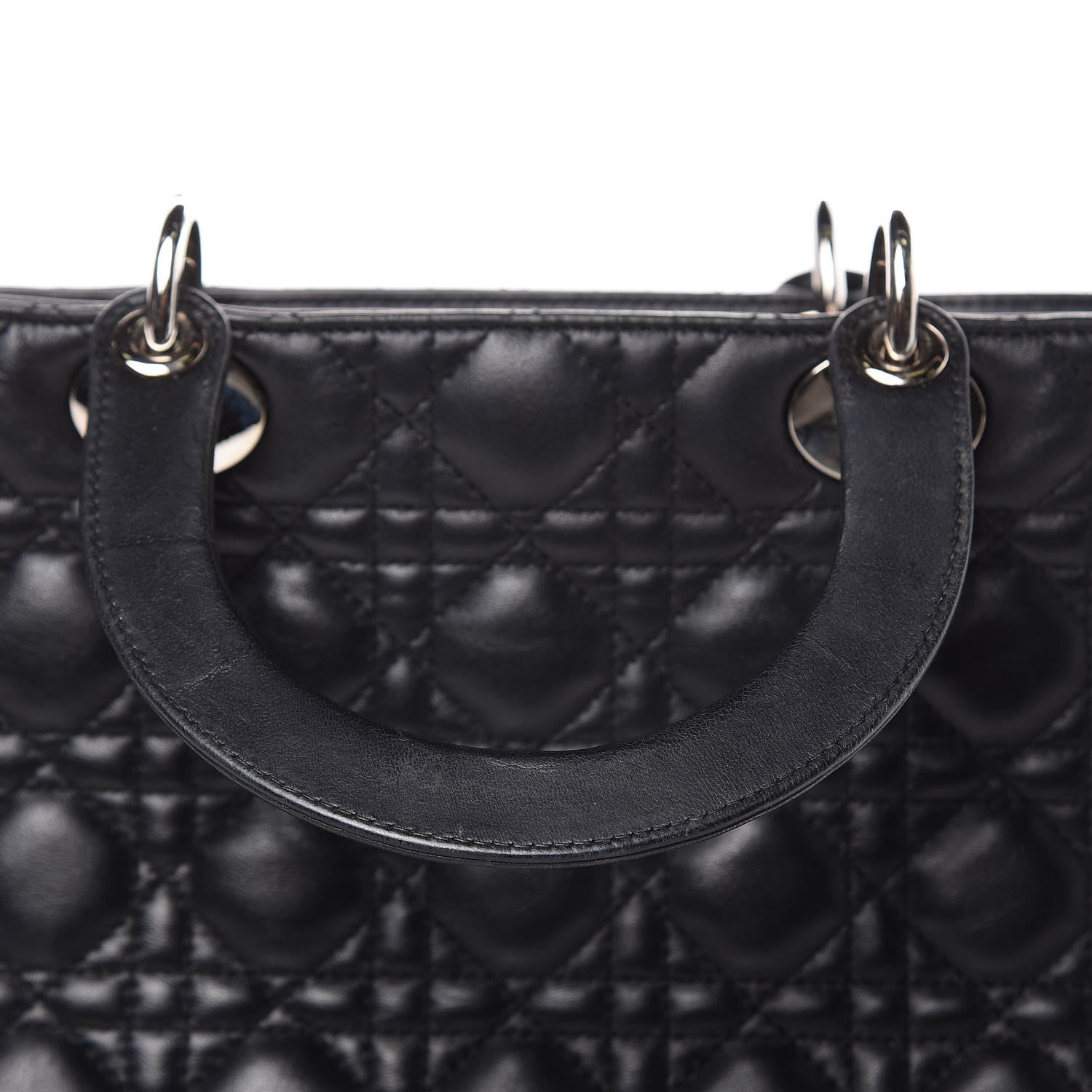 Christian Dior Lambskin Cannage Large Lady Dior Black 14 of 17