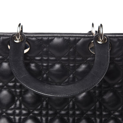 Christian Dior Lambskin Cannage Large Lady Dior Black 14 of 17