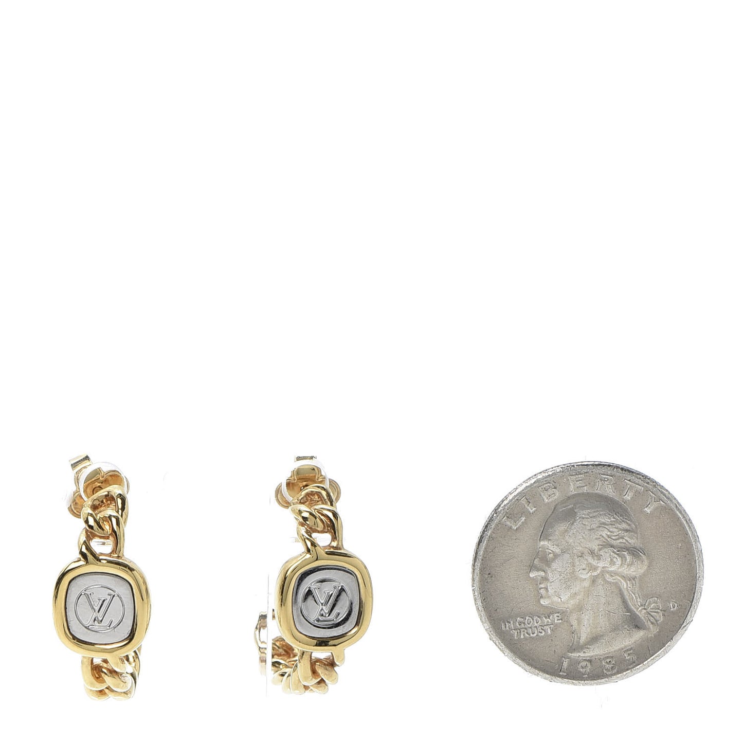 LV ID Chain Hoop Earrings