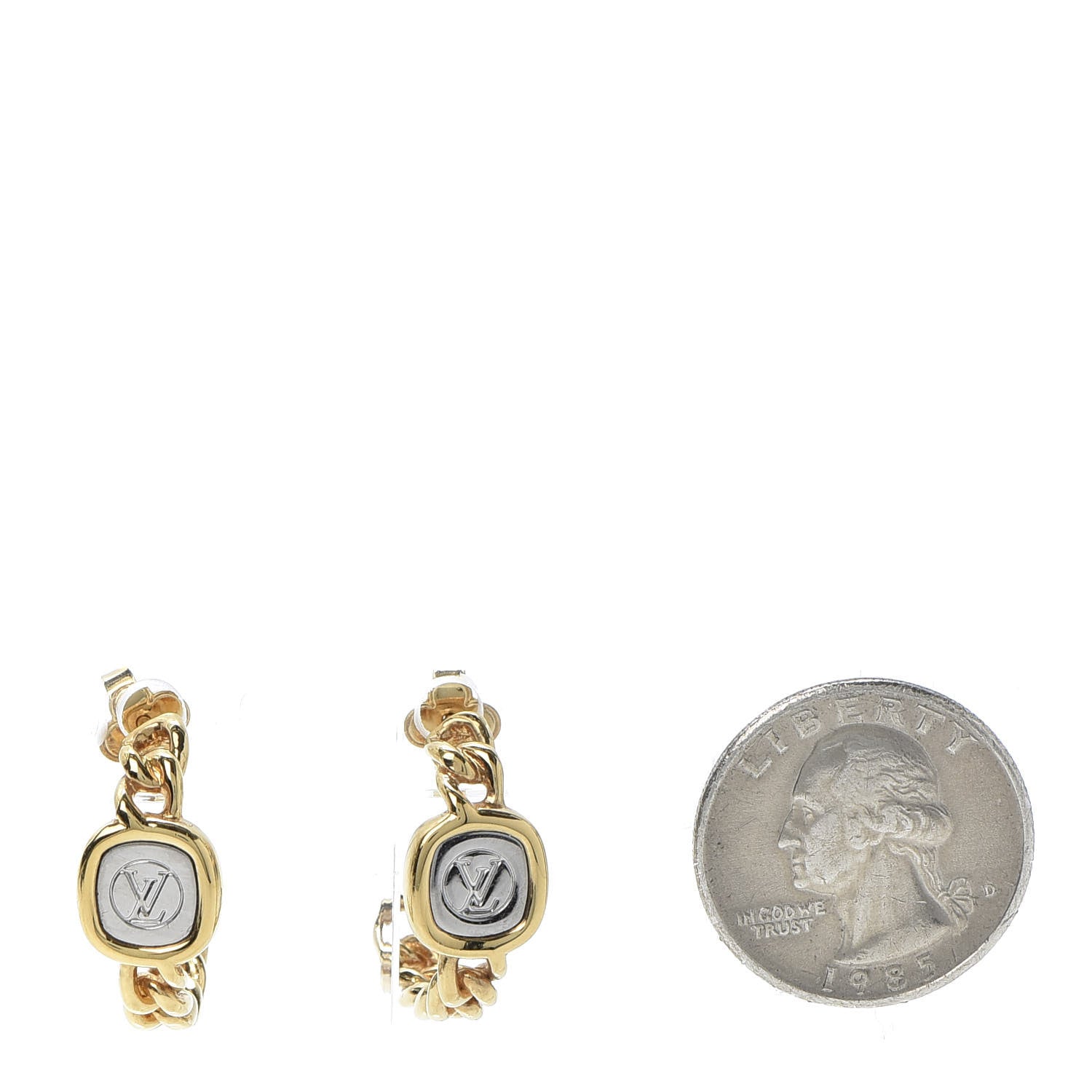 Louis Vuitton LV ID Chain Hoop Earrings 2 of 5