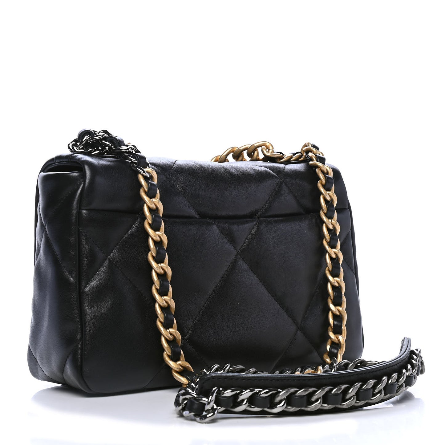Lambskin Quilted Medium Chanel 19 Flap Black