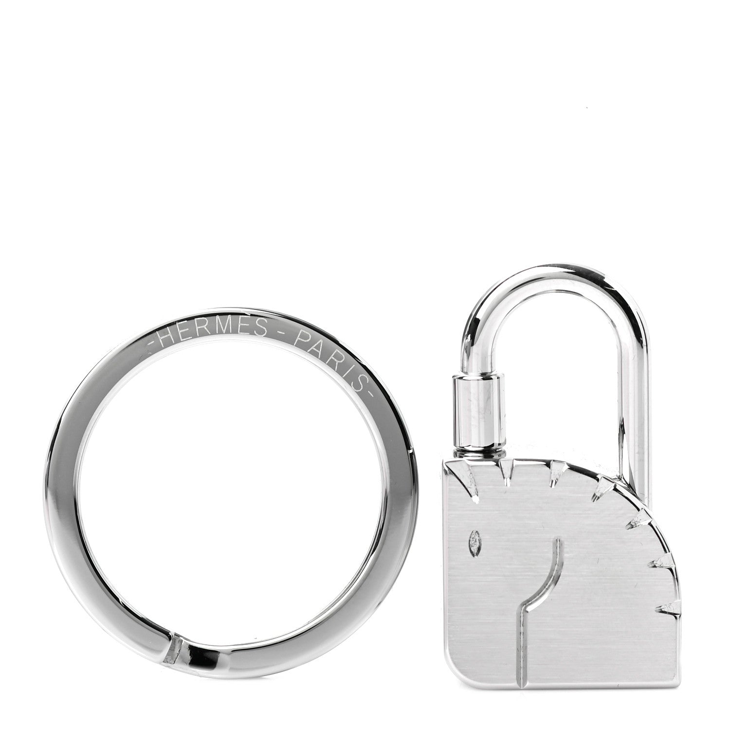 Hermes Palladium Cadenas Horse Key Ring 3 of 4