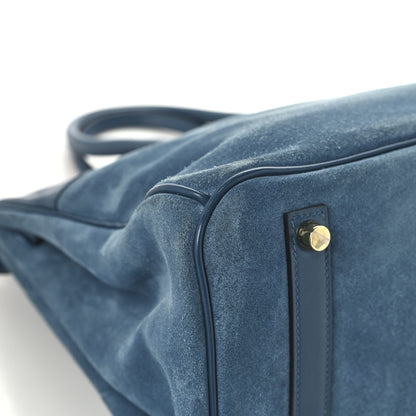 Hermes Veau Doblis Swift Grizzly Birkin 35 Bleu Thalassa 10 of 12