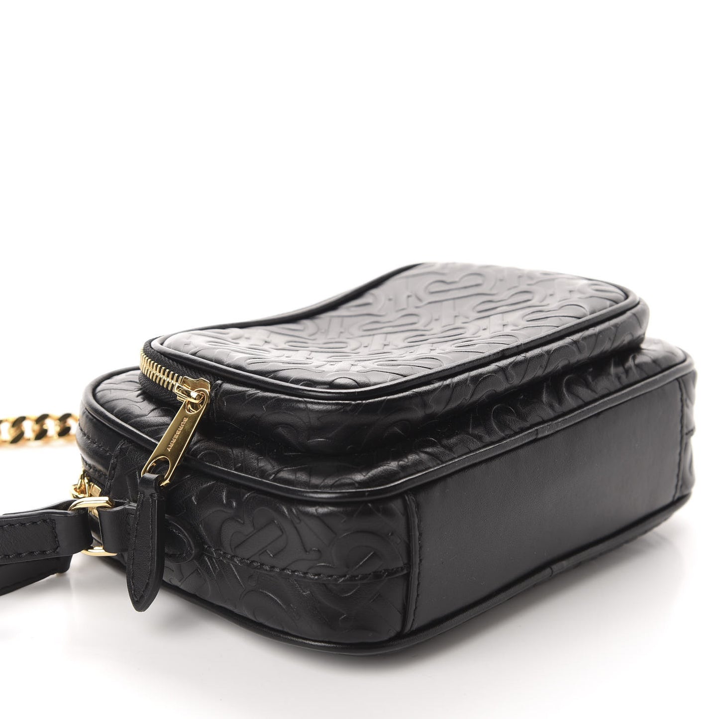 Calfskin Embossed Monogram Camera Chain Bag Black