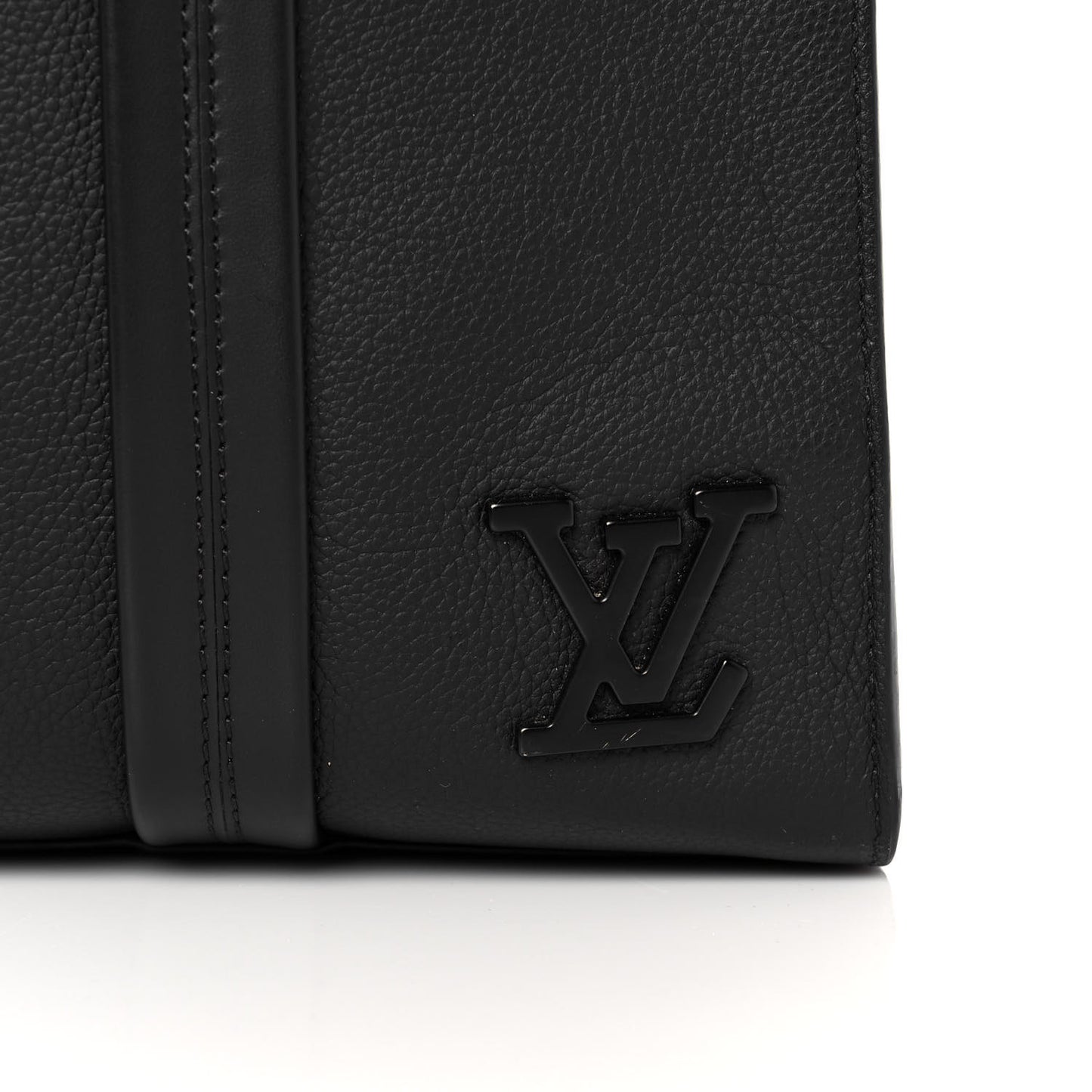 Grained Calfskin LV Aerogram Tote Black