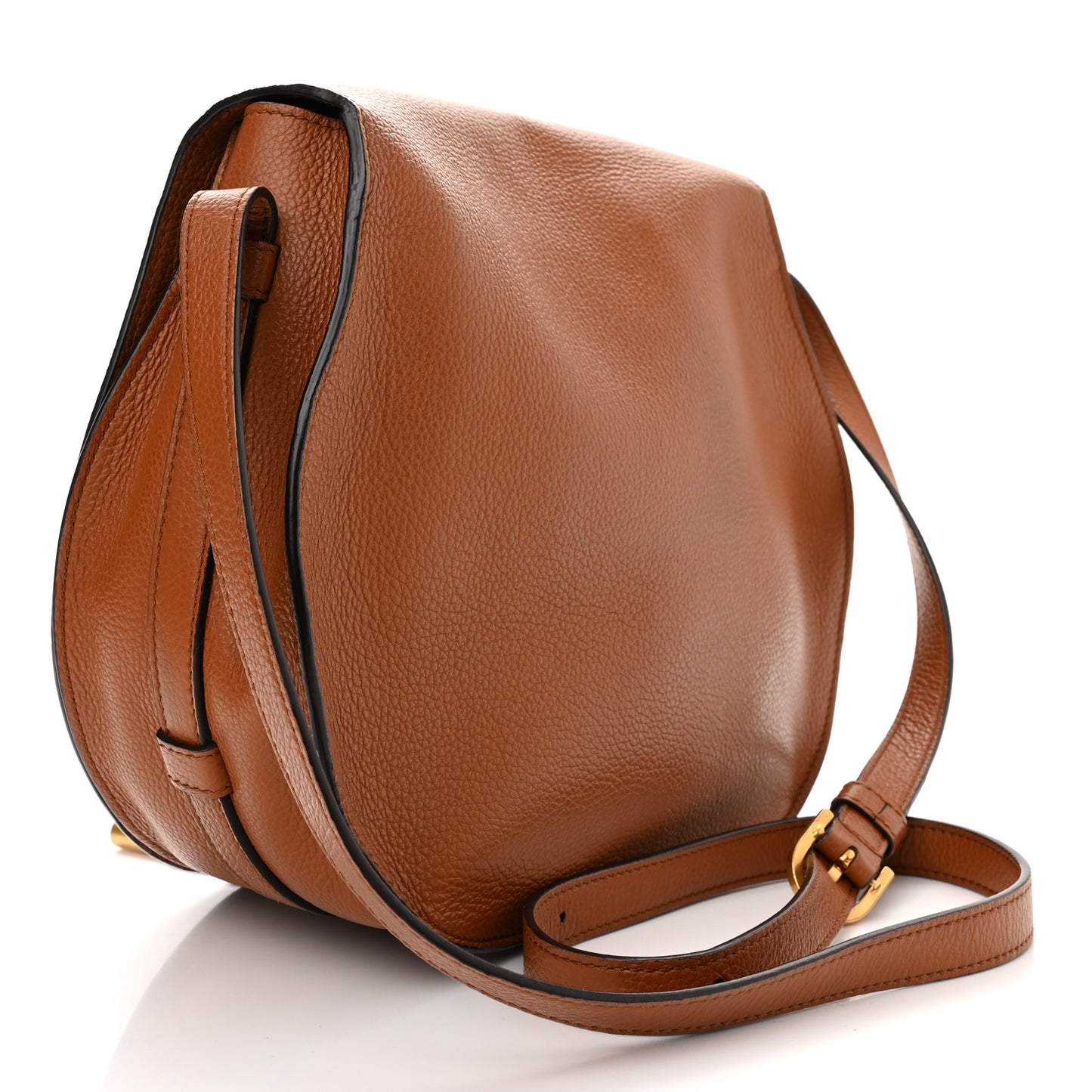 Calfskin Medium Marcie Round Crossbody Bag Tan