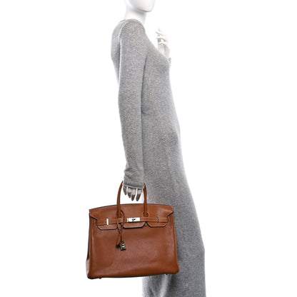 Hermes Natural Barenia Faubourg Birkin 35 Fauve 1 of 9
