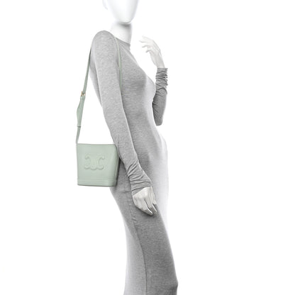 Celine Smooth Calfskin Small Cuir Triomphe Bucket Bag Jade 2 of 9