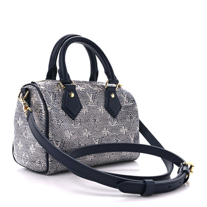 Louis Vuitton Monoglam Speedy Bandouliere 20 Blue 3 of 9