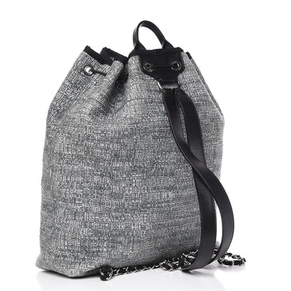 Chanel Canvas Large Deauville Backpack Charcoal 3 of 11