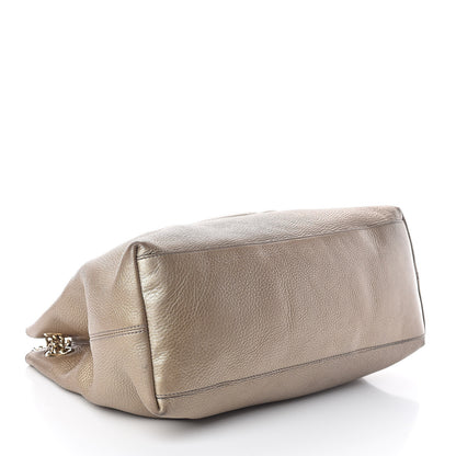Gucci Metallic Pebbled Calfskin Medium Soho Chain Shoulder Bag Golden Beige 4 of 12