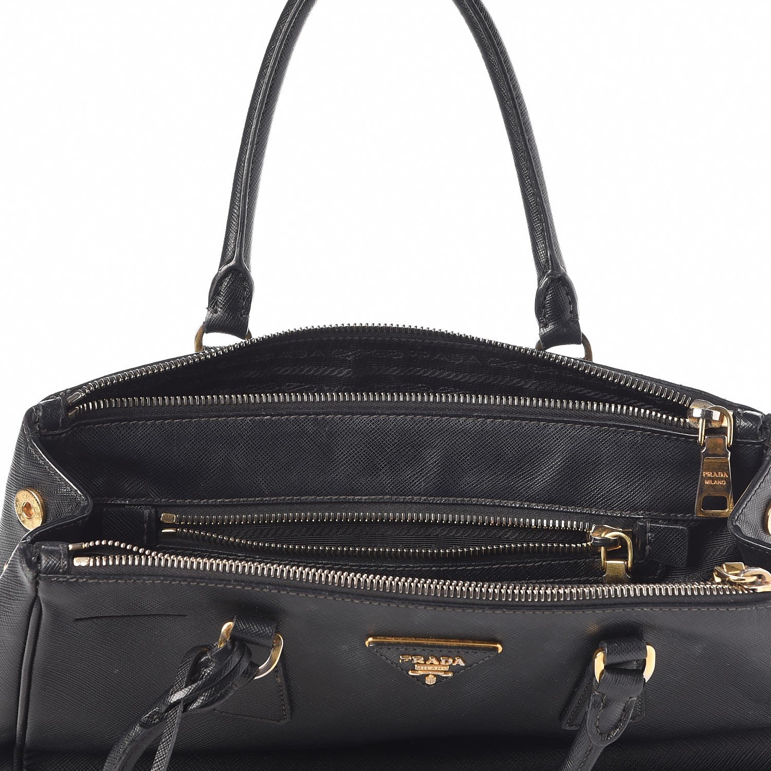 Prada Saffiano Medium Galleria Double Zip Tote Black 10 of 22