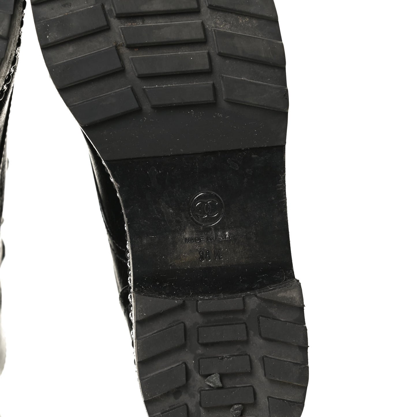 Crackled Calfskin Velvet Pearl Combat Short Boots 38.5 Black