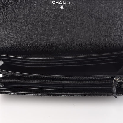 Chanel Iridescent Caviar Quilted Large Gusset Flap Wallet Black 5 of 9