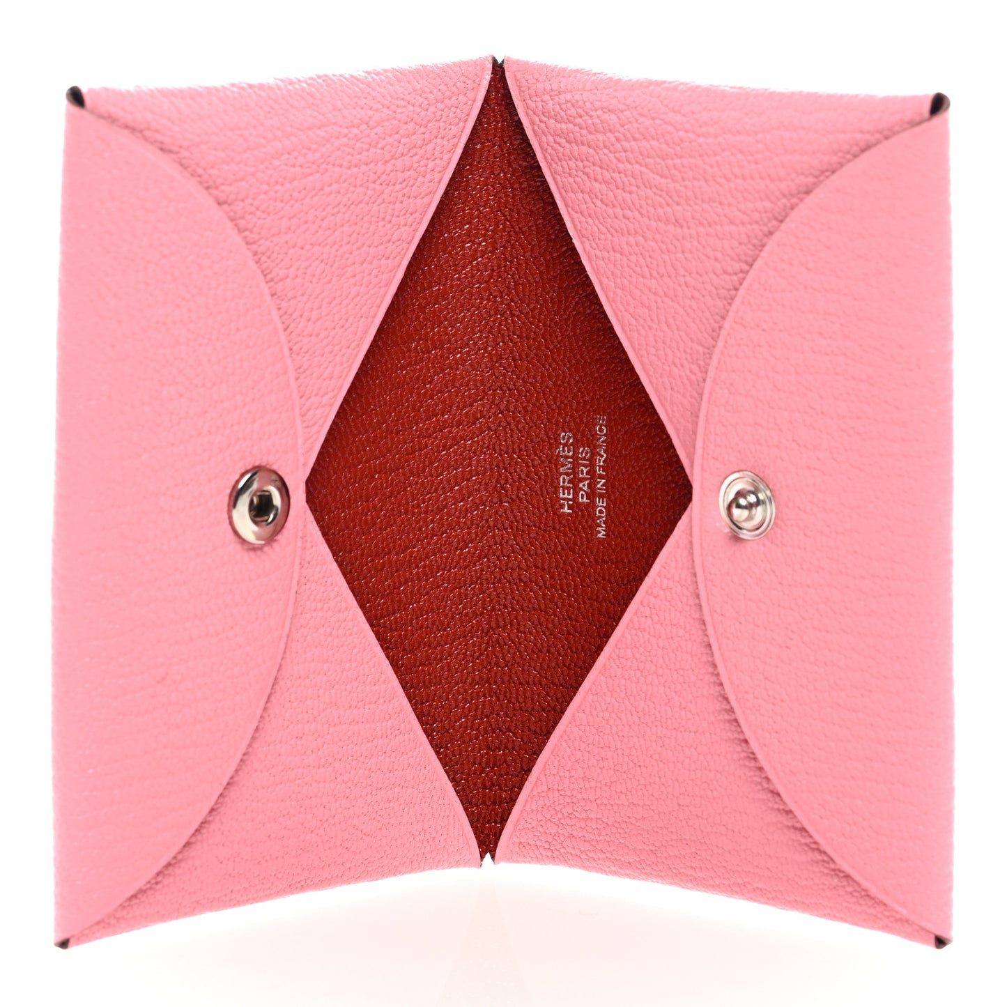 Chevre Chandra Verso Calvi Card Case Rose Confetti Brique