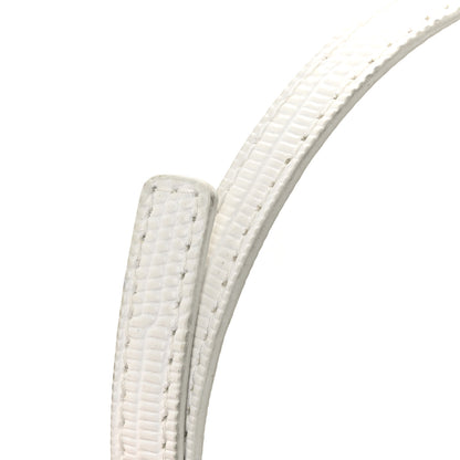 Balenciaga Patent Calfskin Lizard Embossed XS Sharp Top Handle Bag White 14 of 14