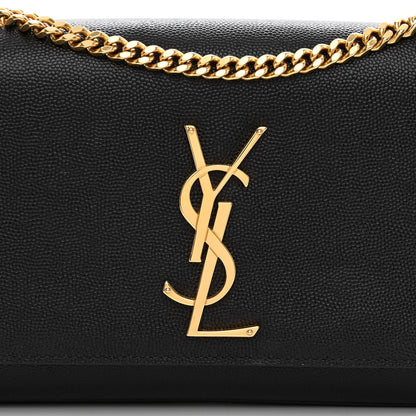 Saint Laurent Grain De Poudre Small Monogram Kate Satchel Black 9 of 13