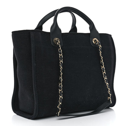 Chanel Mixed Fibers Medium Deauville Tote Black 4 of 12