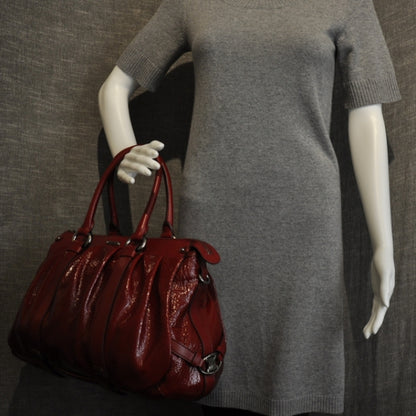 Celine Patent Leather Satchel Rosso Red 2 of 2