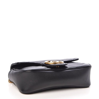 Gucci Calfskin Matelasse Super Mini GG Marmont Shoulder Bag Black 4 of 11